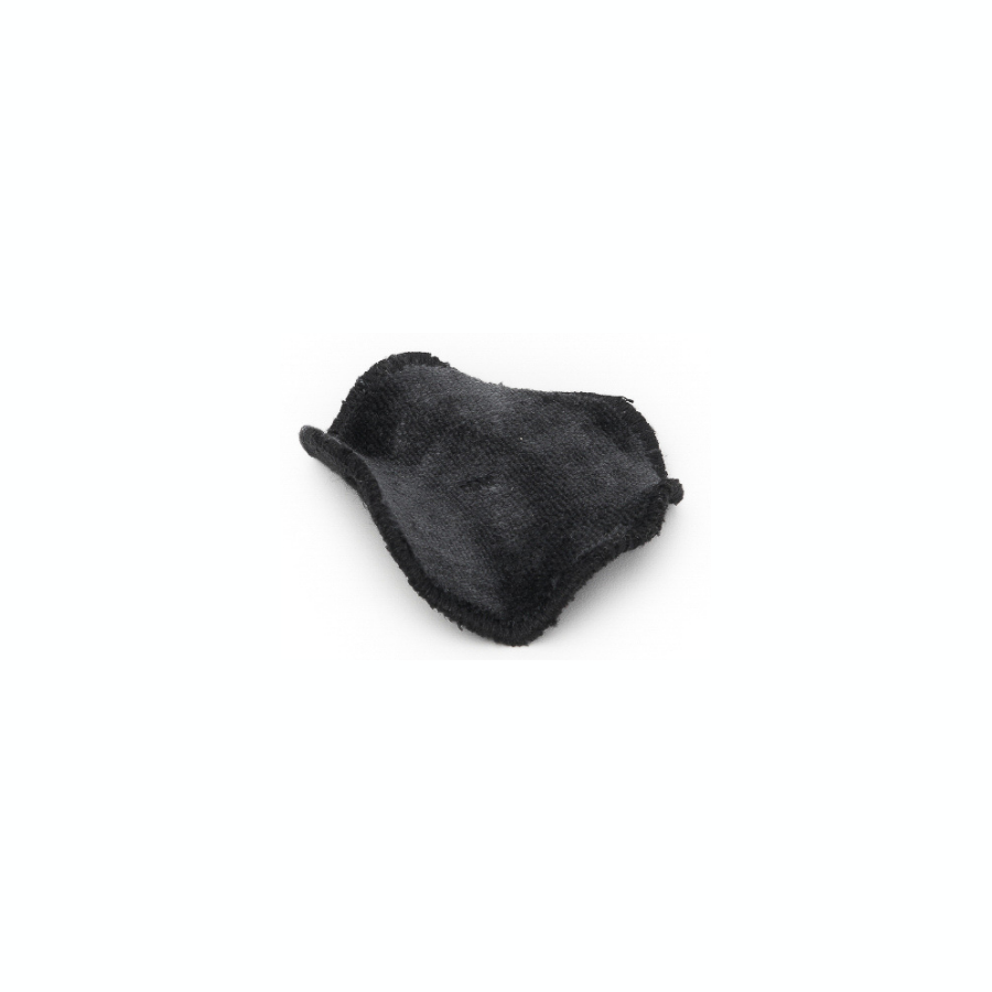 Velour side of black Unwrapped Life reusable facial rounds. 