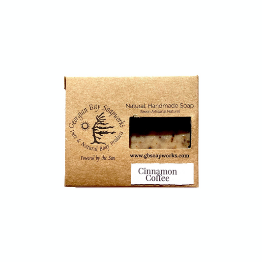 Georgian Bay Soapworks cinnamon coffee bar soap box.