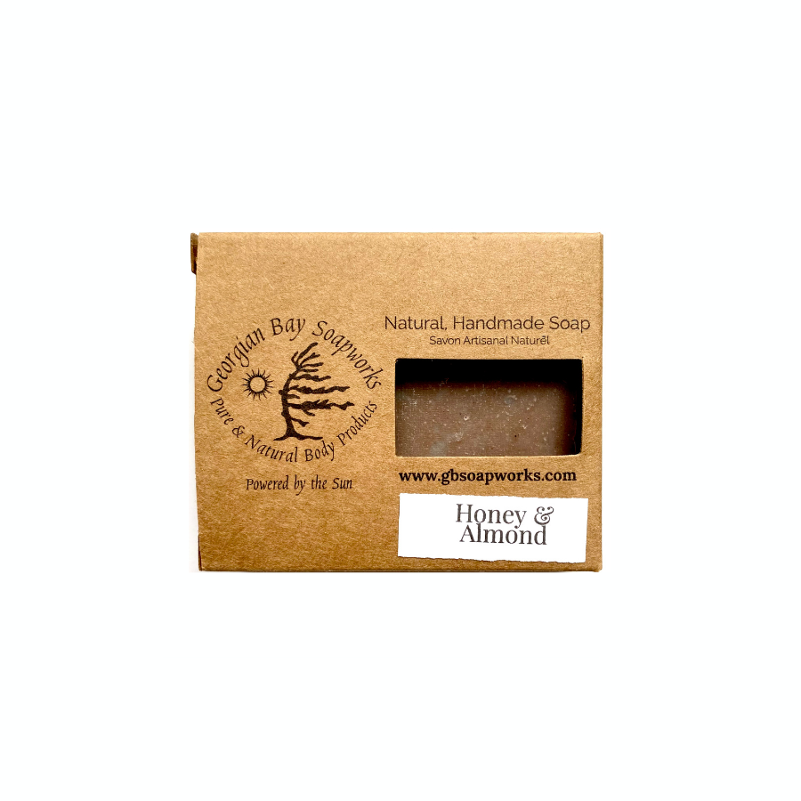 Georgian Bay Soapworks honey and almond bar soap box.