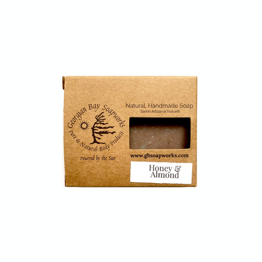 Georgian Bay Soapworks honey and almond bar soap box.