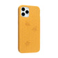 Left sideview of honey bee, honeycomb engraved Pela phone case for the iPhone 12.