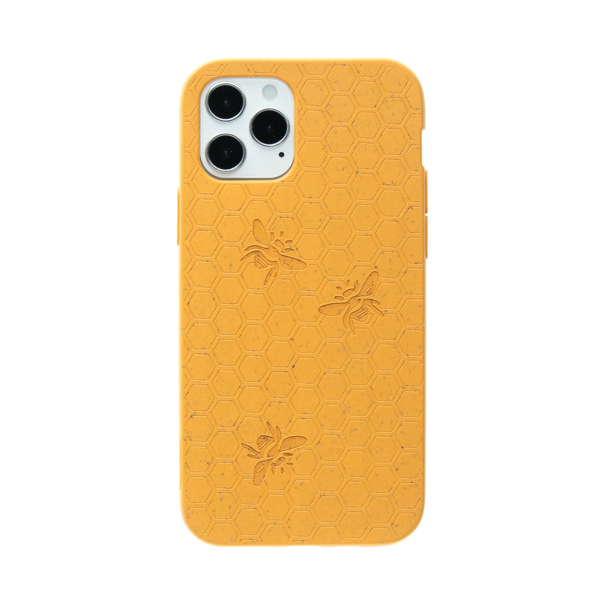 Honey bee, honeycomb engraved Pela phone case for the iPhone 12.