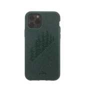 Green summit, evergreen tree engraved Pela phone case for the iPhone 11.