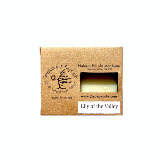 Georgian Bay Soapworks lily of the valley bar soap box.