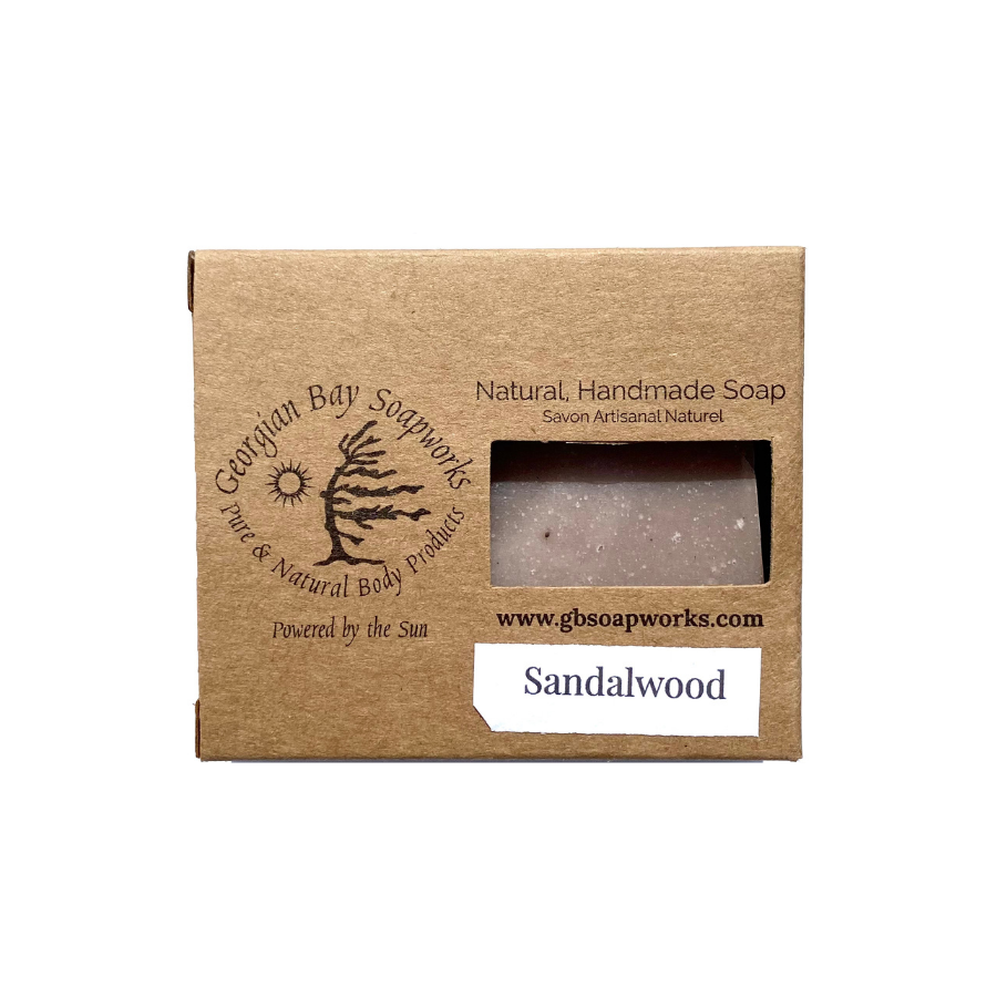 Georgian Bay Soapworks sandalwood bar soap box.